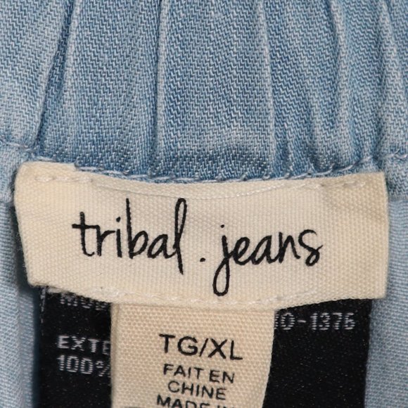 TRIBAL JEANS Chambray Wide Leg Crop Pants XL NWT - Picture 9 of 11